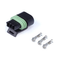 Plug and Pins Only - Delphi 3 Pin Single Row Flat Coil Connector