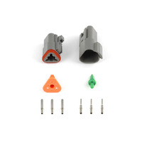 Plug and Pins Only - Matching Set of Deutsch DT-3 Connectors (DT06-3S + DT04-3P) - (13 Amp)