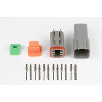 Plug and Pins Only - Matching Set of Deutsch DT-6 Connectors  (DT06-6S + DT04-6P) - (13 Amp)