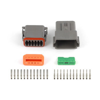 Plug and Pins Only - Matching Set of Deutsch DT-12 Connectors  (DT06-12S + DT04-12P) - (13 Amp)