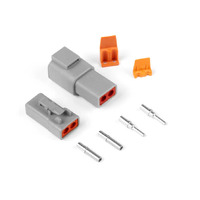 Plug and Pins Only - Matching Set of Deutsch DTP-2 Connectors (25 Amp)