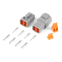 Plug and Pins Only - Matching Set of Deutsch DTP-4 Connectors (25 Amp)