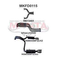 BA BF V8 Sedan 2.5in L & R CatBack Hotdog/Muffler