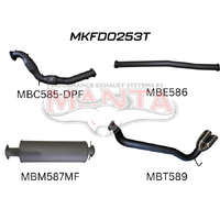 Ford PX2 Ranger 3in Turbo Back With Cat & Muffler, Twin Tip Side Exit