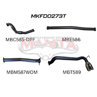 Ford PX2 Ranger 3in Turbo Back With Cat & Without Muffler, Twin Tip Side Exit