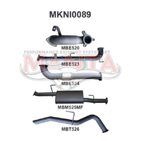 Navara D40 2.5L Auto 05 - 07 Cat & DPF Delete R Tailpipe