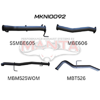 NP300 Navara 3in Turbo Back Exhaust System Without Cat, WOM