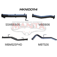 NP300 Navara 3in Turbo Back Exhaust System Without Cat, Hotdog