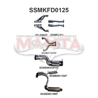 BF GT V8 4V Sedan 3in L & R With Extractors Hotdog/Muffler