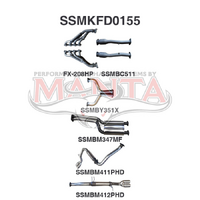 BA BF V8 4V Ute 2.5in L & R With Extractors Muffler/Hotdog