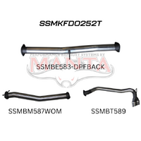 Ford PX2 Ranger 3in DPF Back Without Muffler, Twin Tip Side Exit