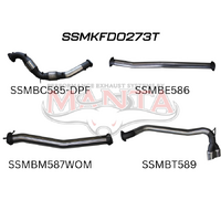 Ford PX2 Ranger 3in Turbo Back With Cat & Without Muffler, Twin Tip Side Exit