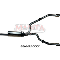 DS RAM1500 5.7L V8 3in Single into Twin, Factory Cat Back Exhaust, with 5in Chrome tips