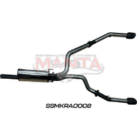 DS RAM1500 5.7L V8 3in Single into Twin, Factory Cat Back Exhaust, with 5in Black tips