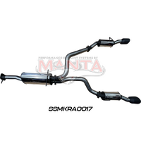 RAM DT 1500 5.7L V8 3in Twin Cat Back Exhaust, Rear Mufflers With 5in Black Tips