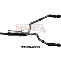 RAM DS 1500 5.7L V8 3in Twin Cat Back Exhaust, Rear Mufflers 5in Black Tips